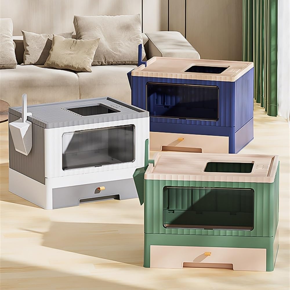 Foldable Cat Litter Box with Lid & Scoop K33329