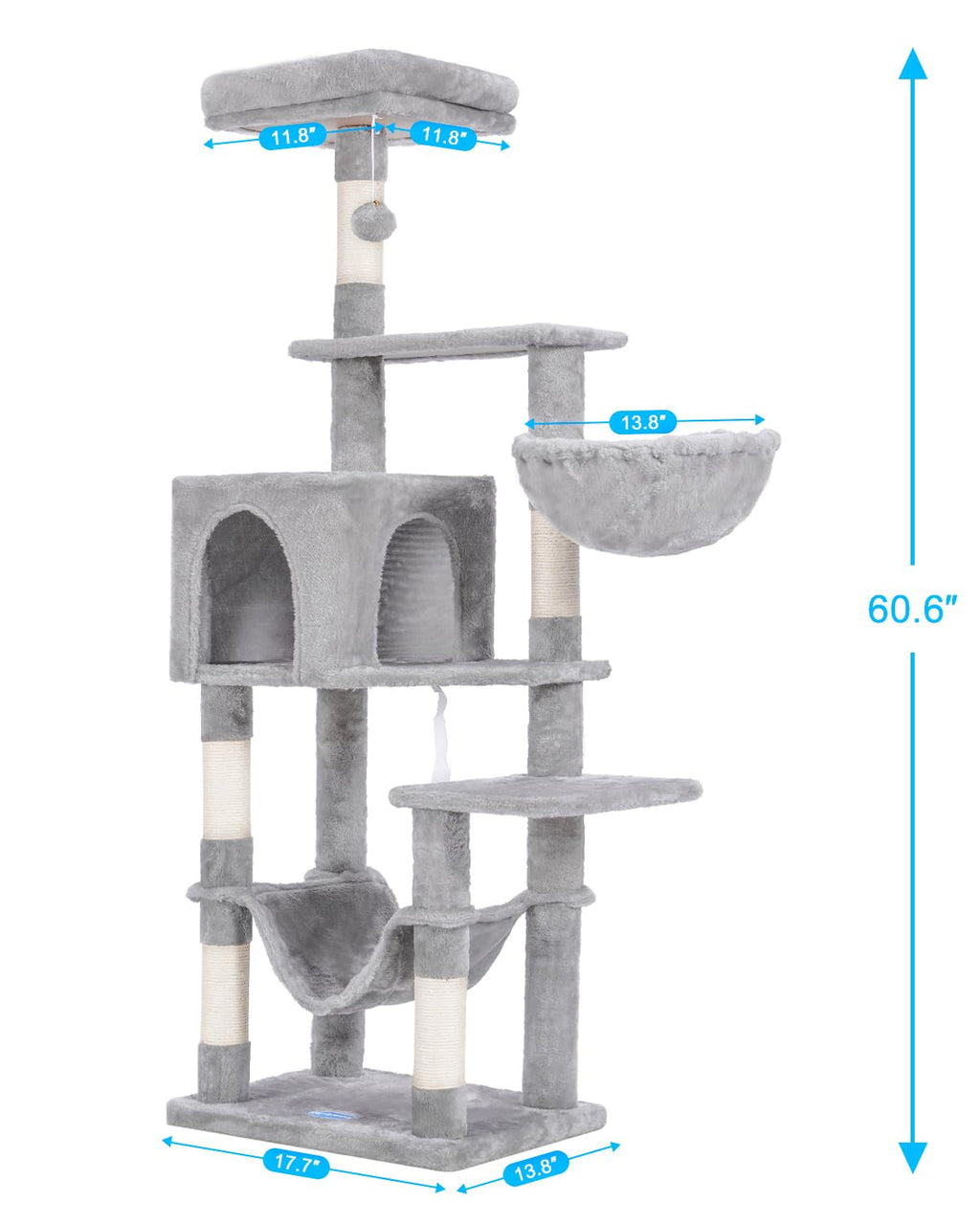 Cat Tree, Multi-Level Sisal Covered Scratching Posts H619497