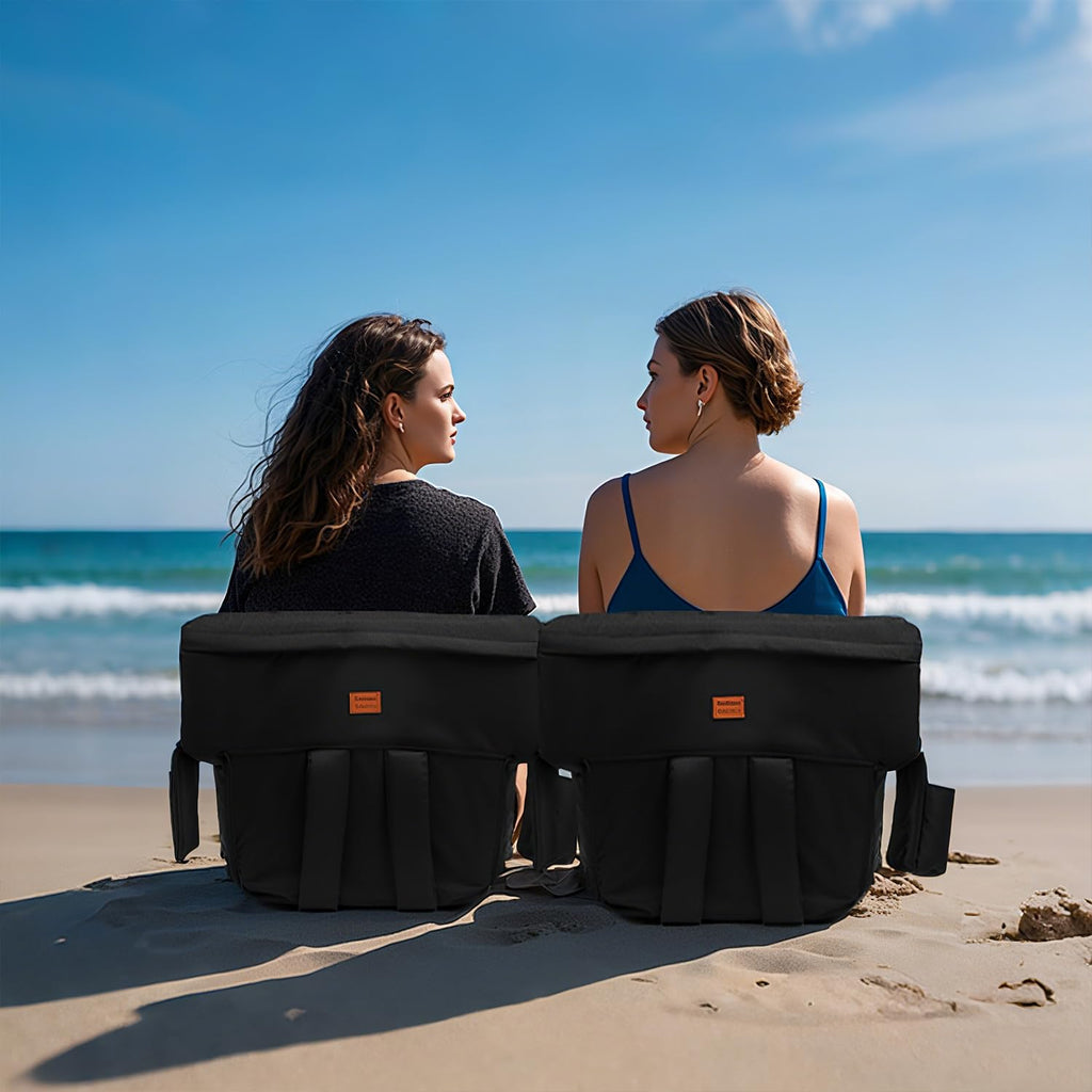 Black 25" Wide Stadium Seat with Back Support F398