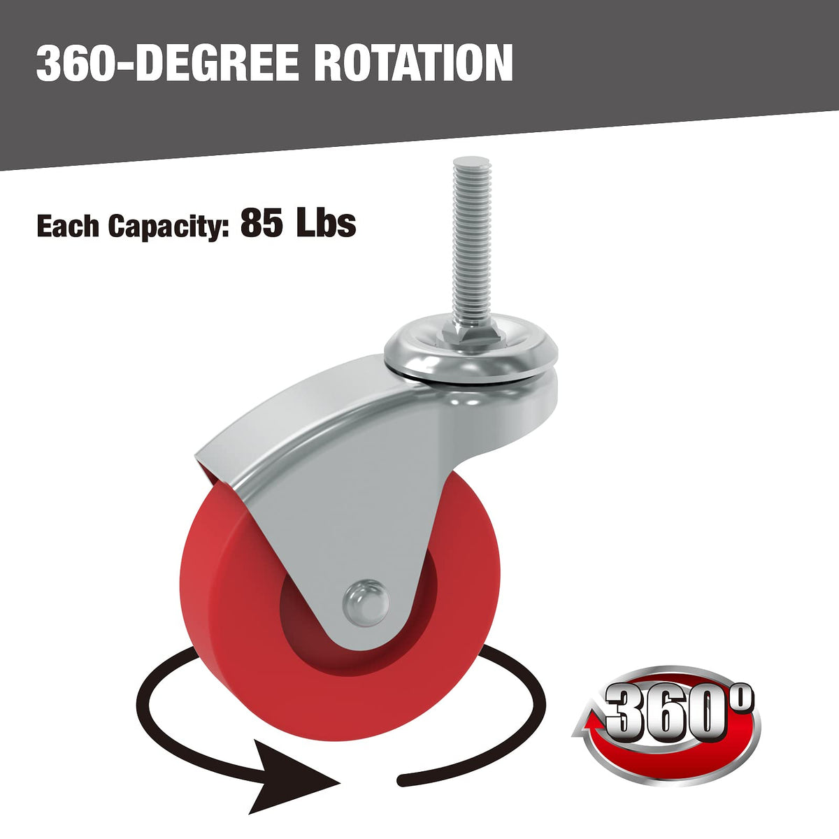 2.5 Inch Stem Caster Wheels Set of 6 G519374