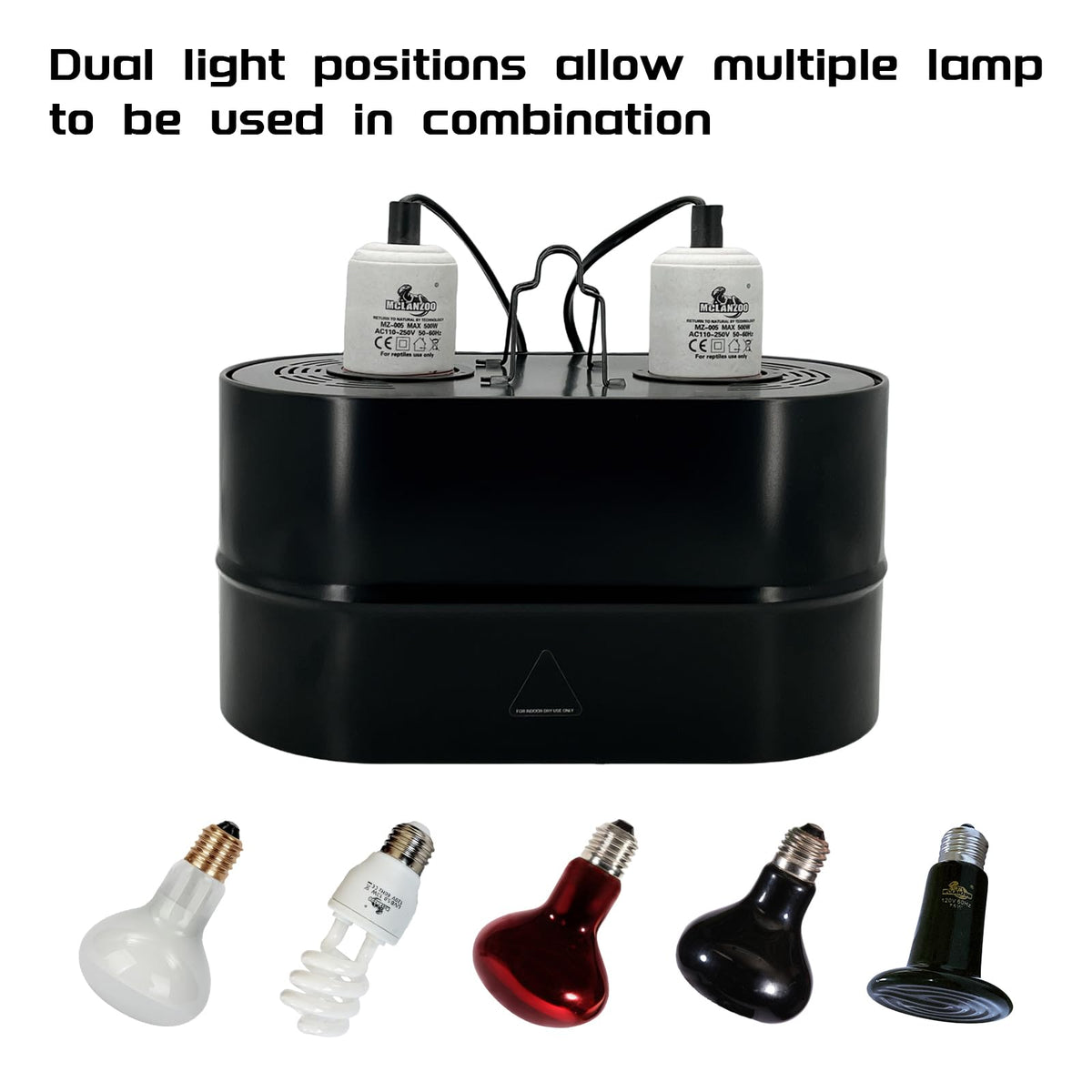Dual Reptile Light Fixture Deep Dome 150W I689