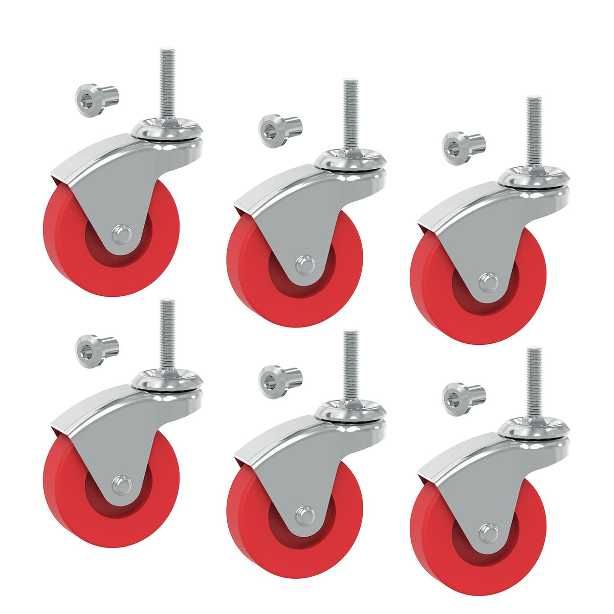 2.5 Inch Stem Caster Wheels Set of 6 G519374