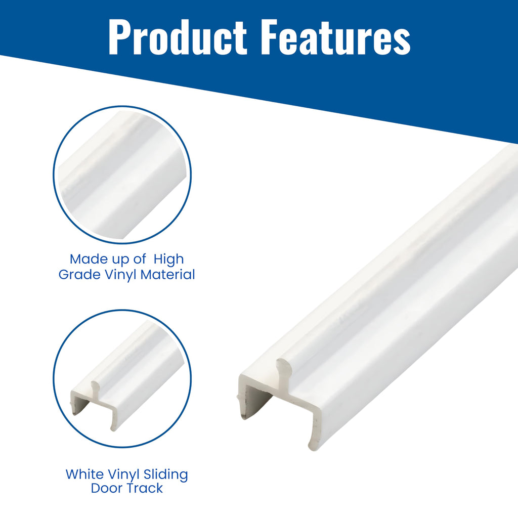 White Vinyl Sliding Screen Door Track U1300