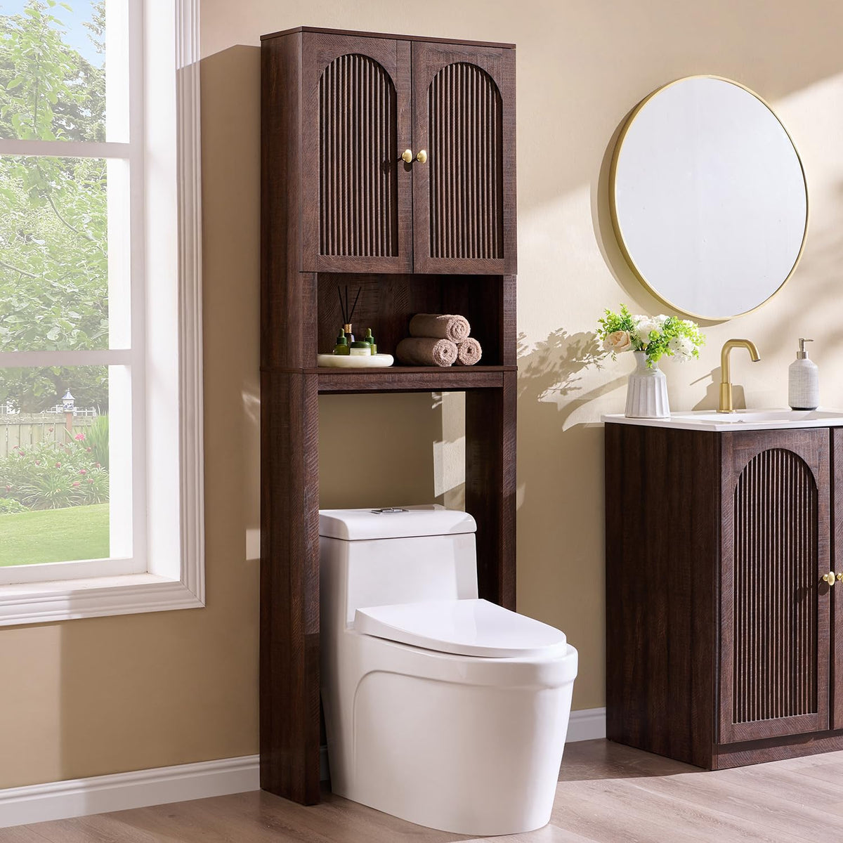 72" Over The Toilet Wooden Bathroom Storage Cabinet T522332