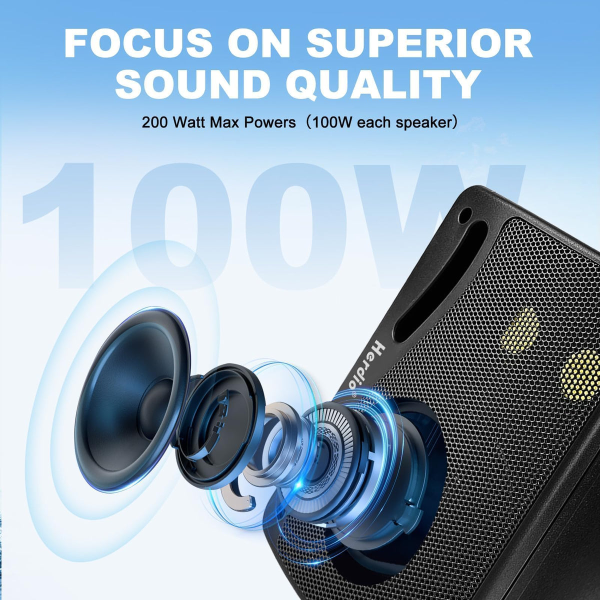 3.5" 200W Outdoor Bluetooth Speakers, IP44 Waterproof, Black, 2-Pack V68756