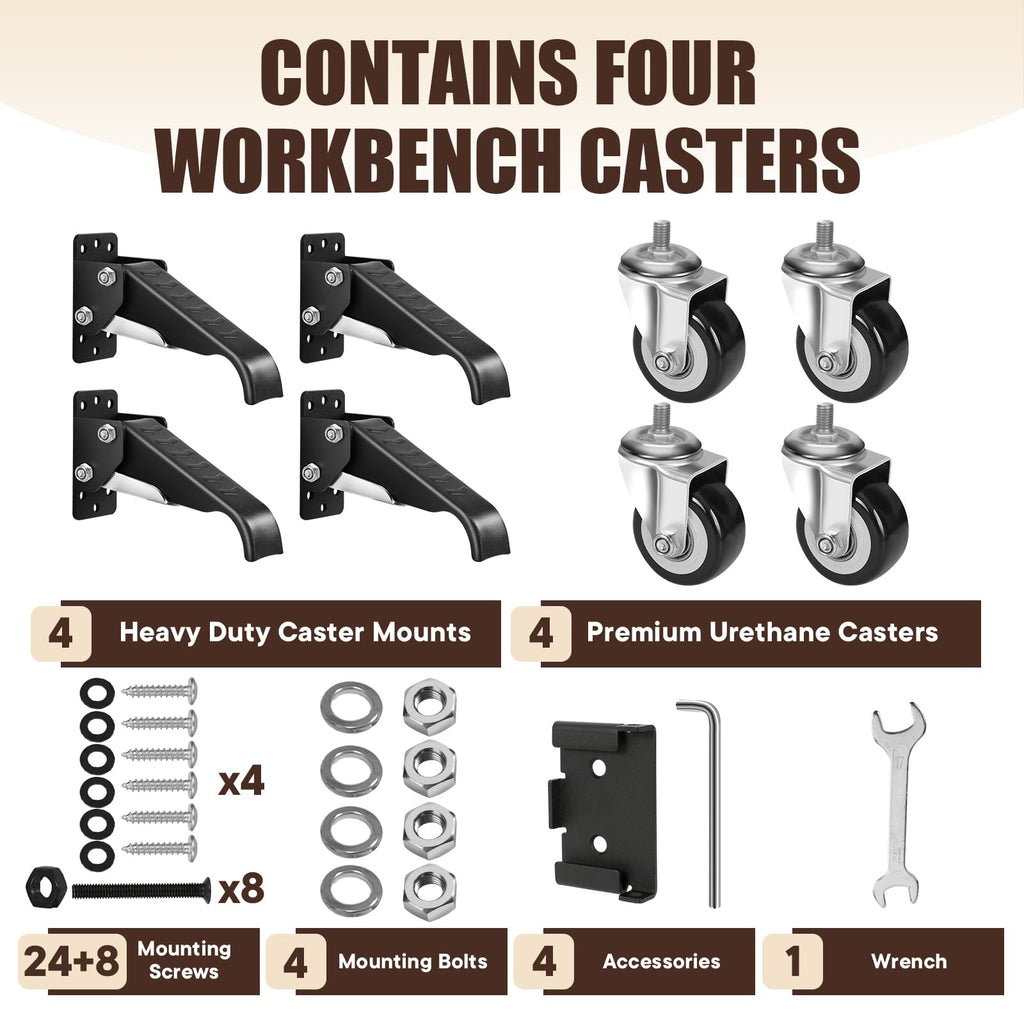 Workbench Casters Kit 600Lbs 4P Z416