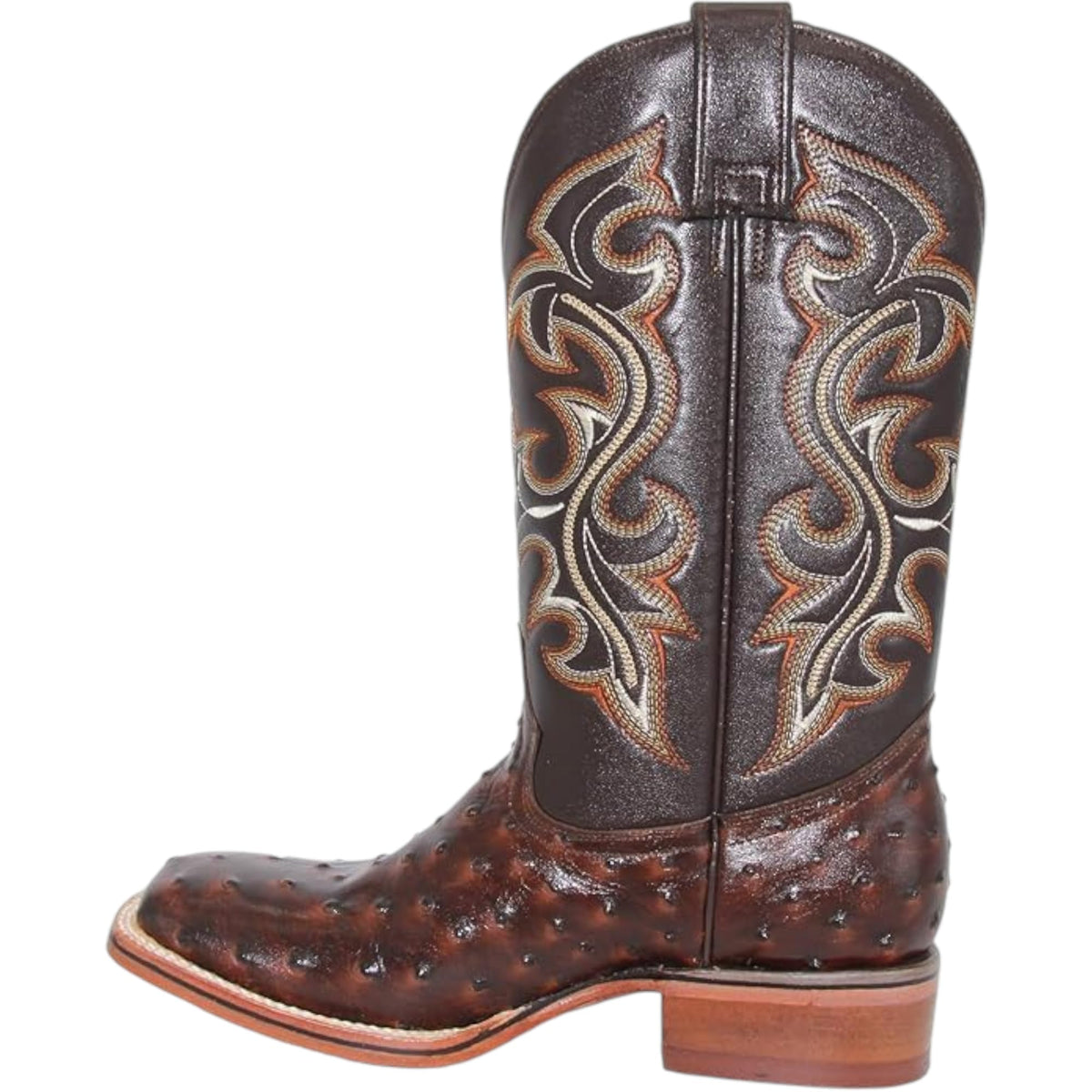Brown Ostrich Print Leather Cowboy Boots G912343