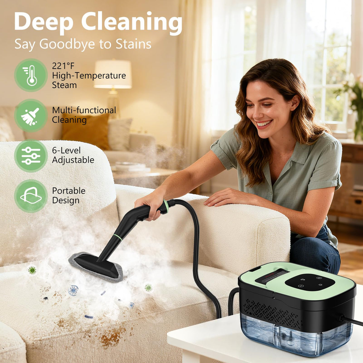 Portable Handheld Steam Cleaner with 16pcs Accessories U359088