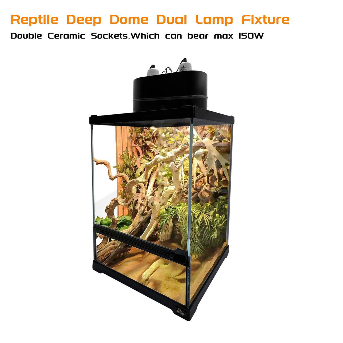 Dual Reptile Light Fixture Deep Dome 150W I689