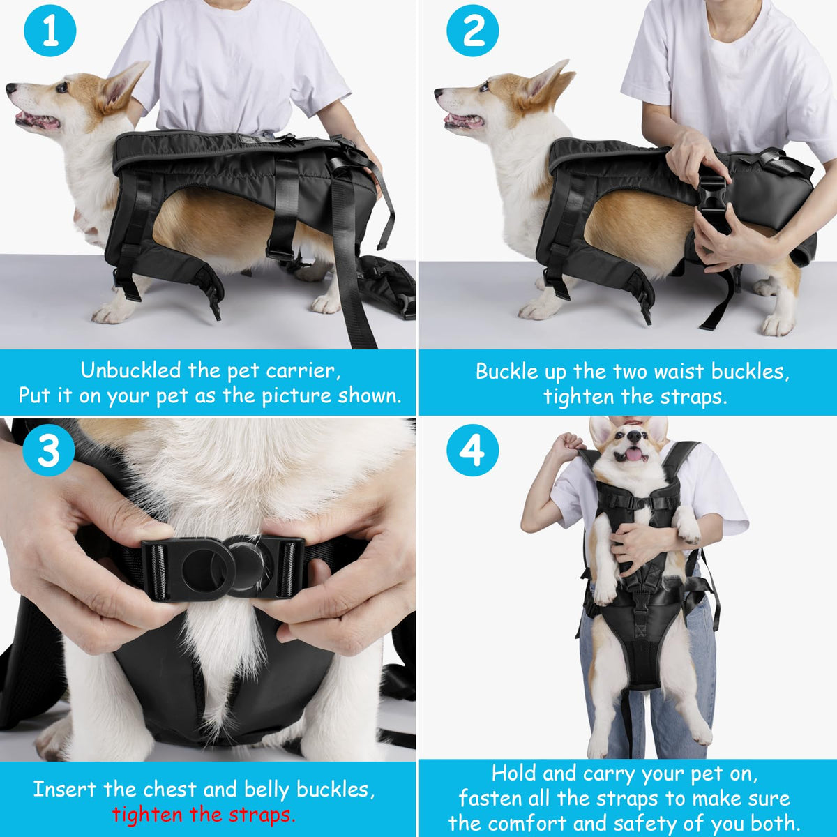 Adjustable Legs Out Dog Carrier Backpack B632149