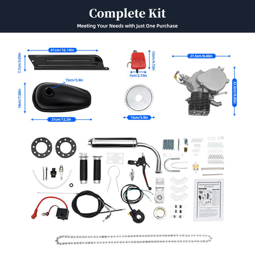 100CC 2 Stroke Bicycle Engine Kit with CDI Ignition and 36-Tooth Sprocket I34457