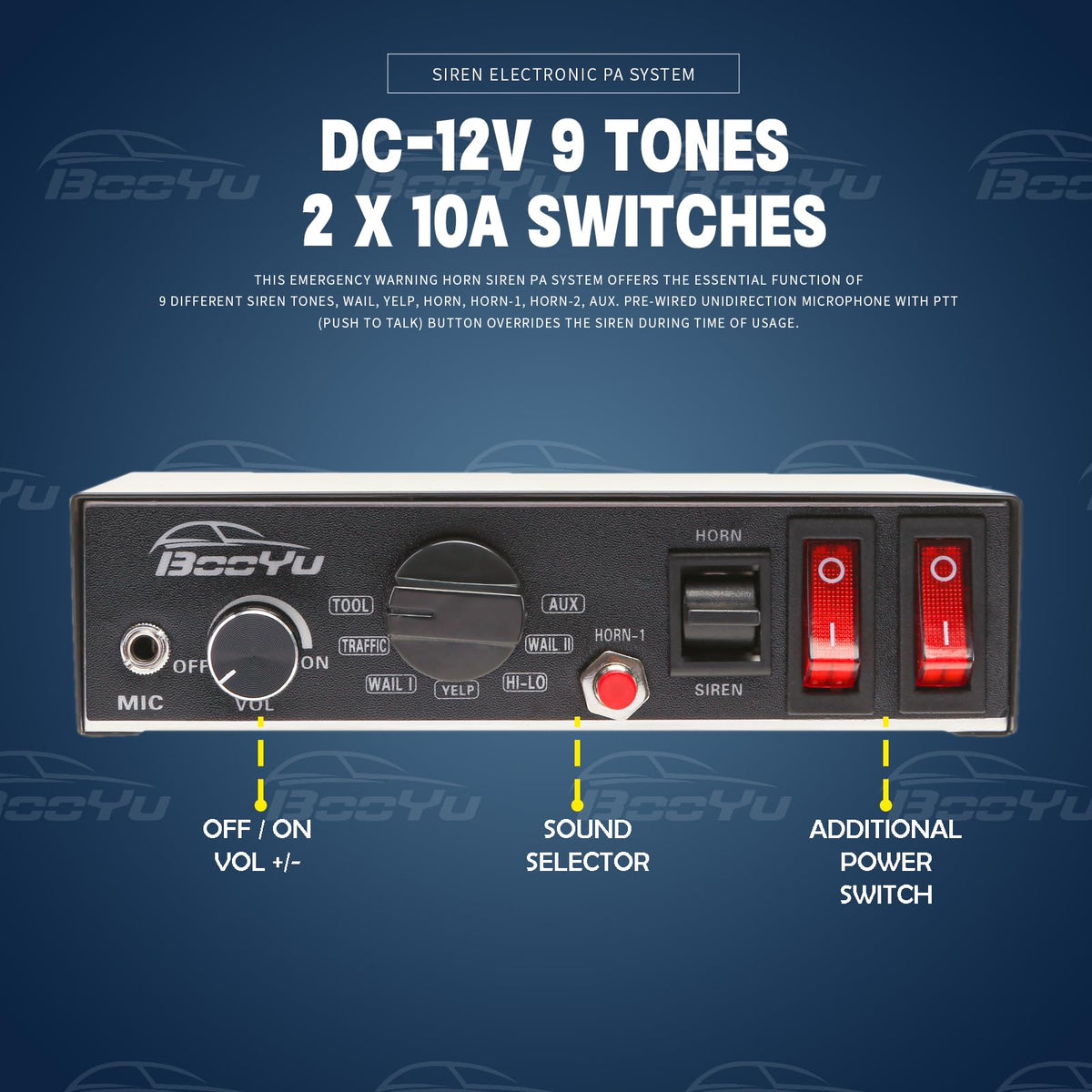 12V 400W Warning Emergency Siren PA System U767387