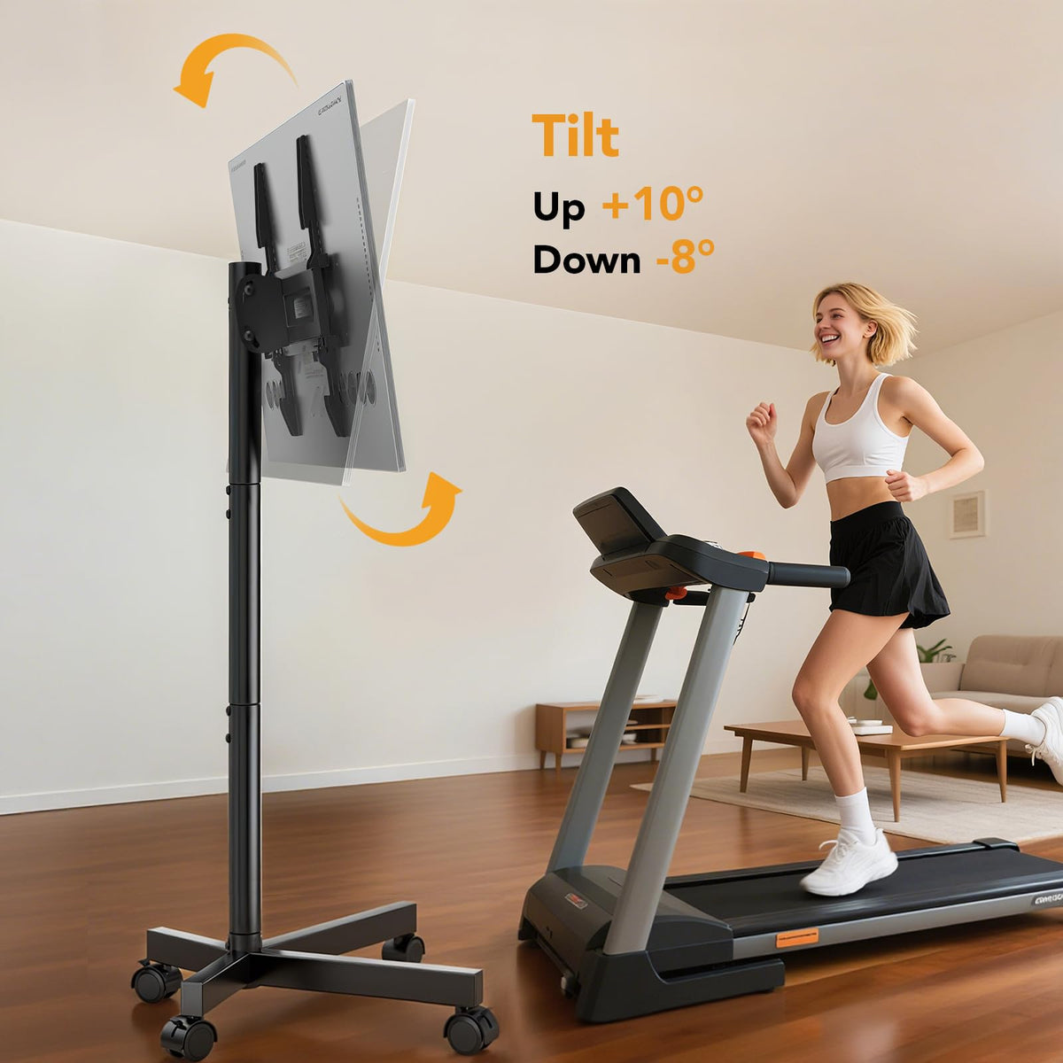 Mobile TV Stand for 23-60 Inch Flat Curved Screen TVs with Wheels M27049