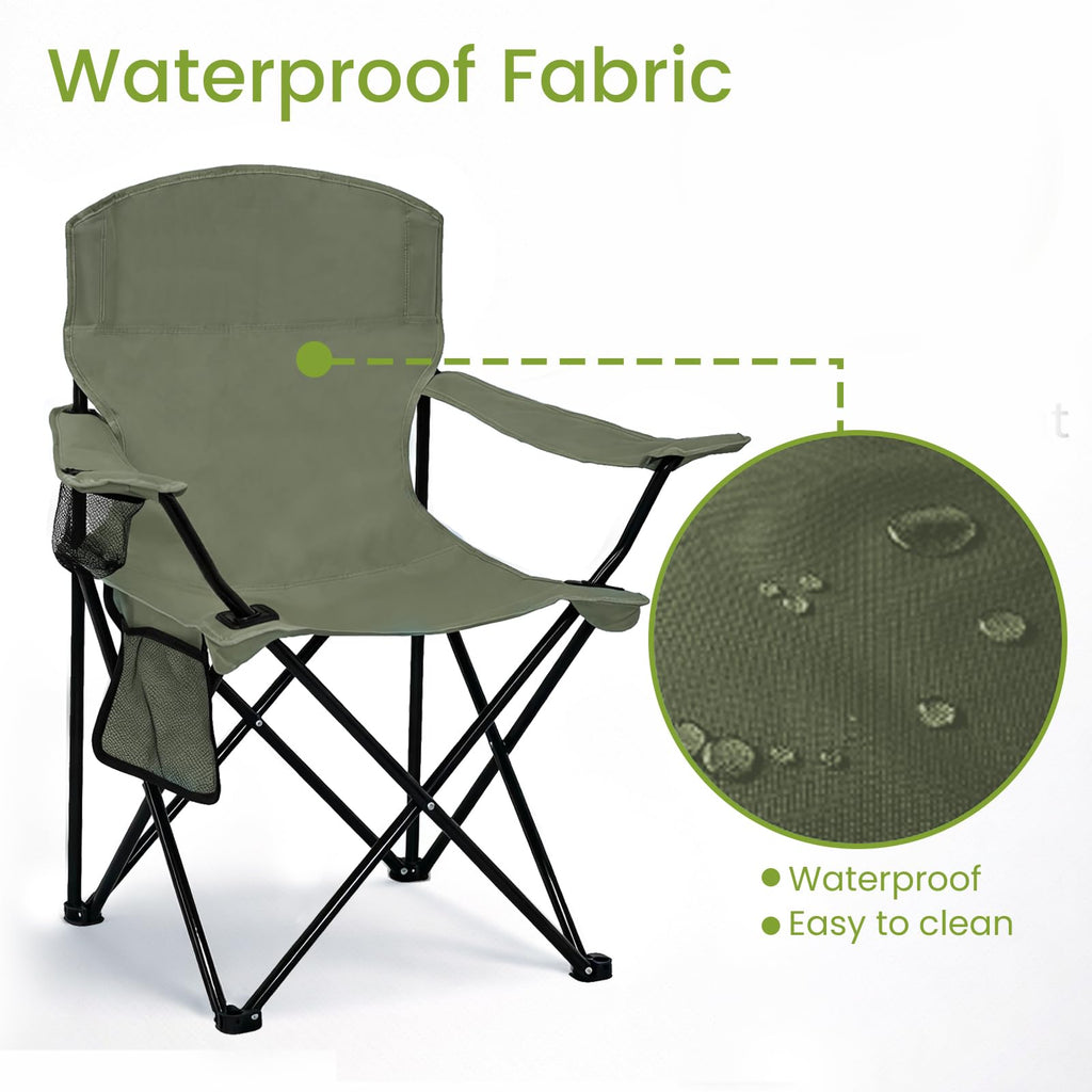 Camping Chair 2 Pack Portable Folding Chair Green J591783