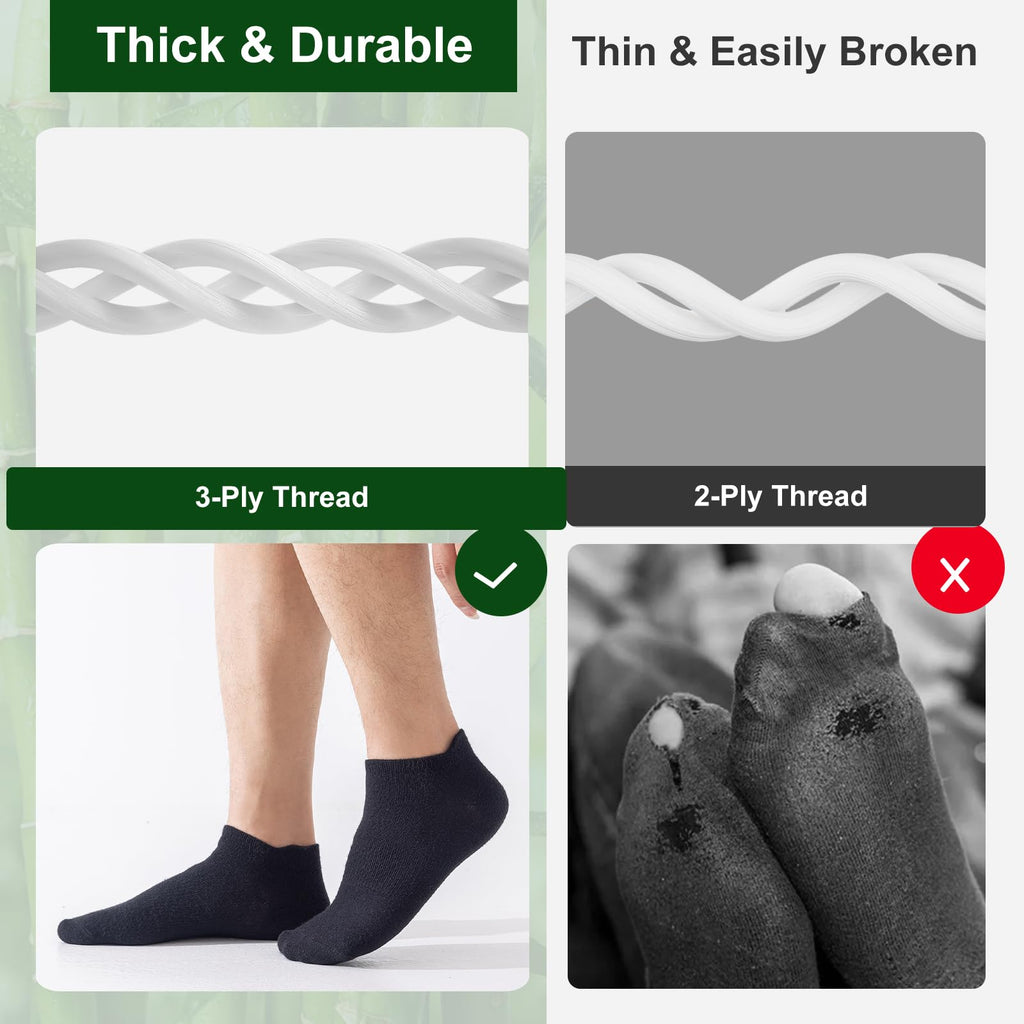 Ankle Socks for Men, 6 Pairs, Bamboo Rayon Breathable Low Cut K476