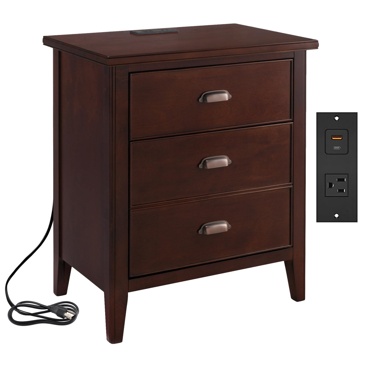 Chocolate Cherry Nightstand Side Table Q44583