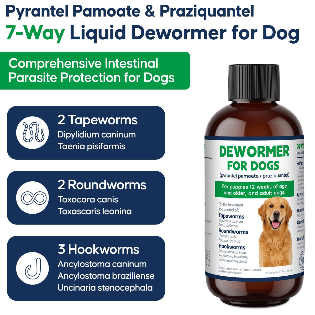 Dog Wormer Oral Liquid Treatment 100ml W56448