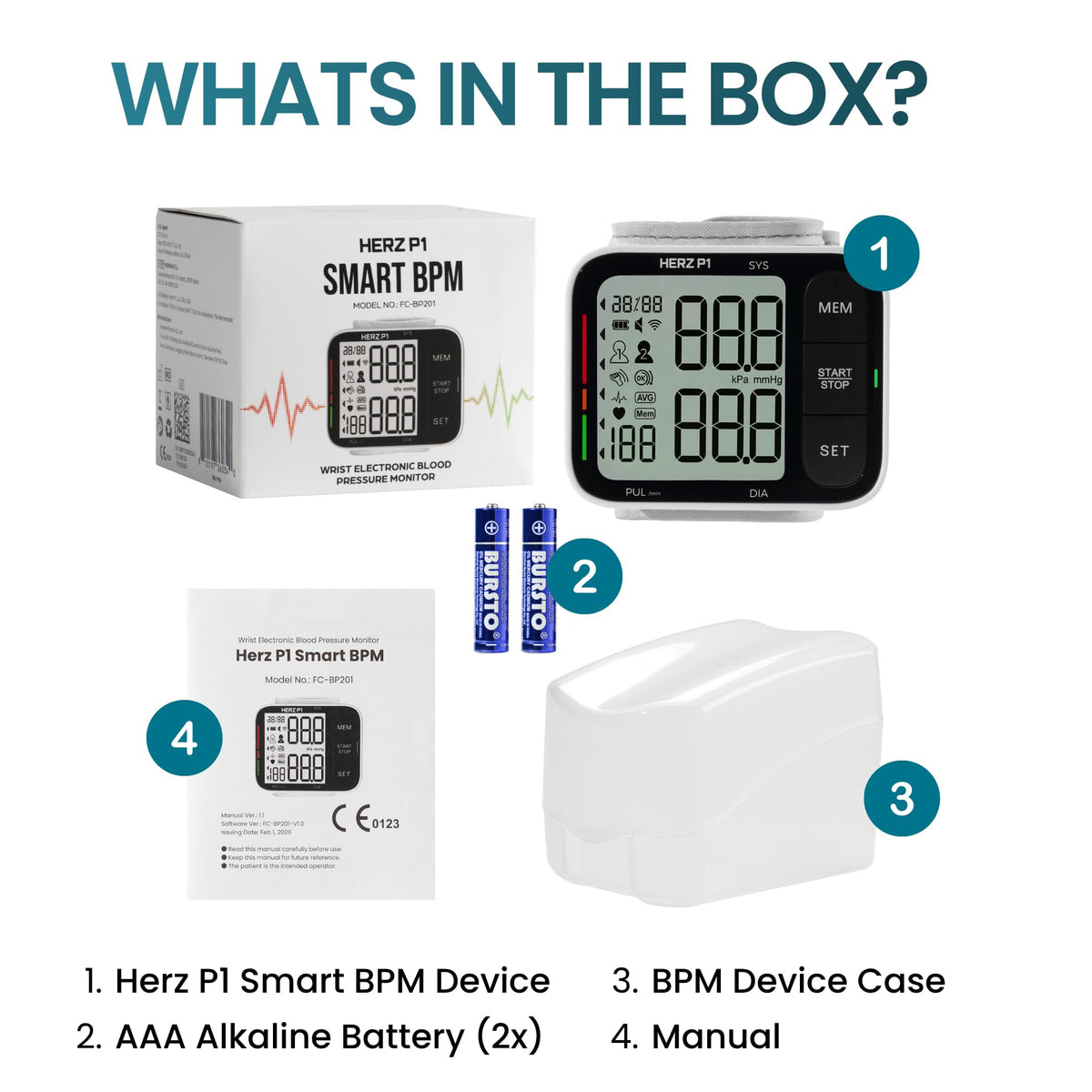 Wrist Blood Pressure Monitor with Large LCD Display and Adjustable Cuff D973131
