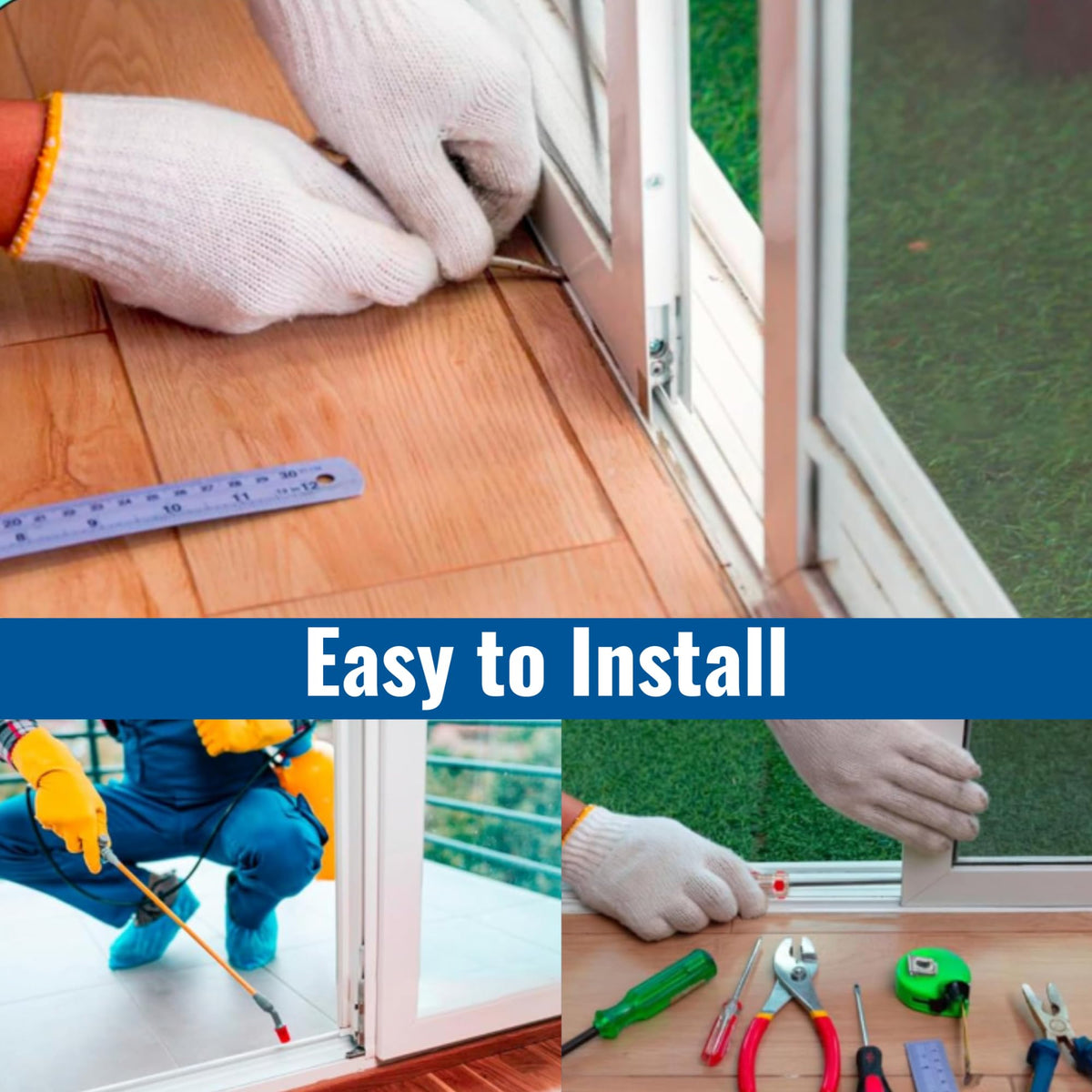 White Vinyl Sliding Screen Door Track U1300