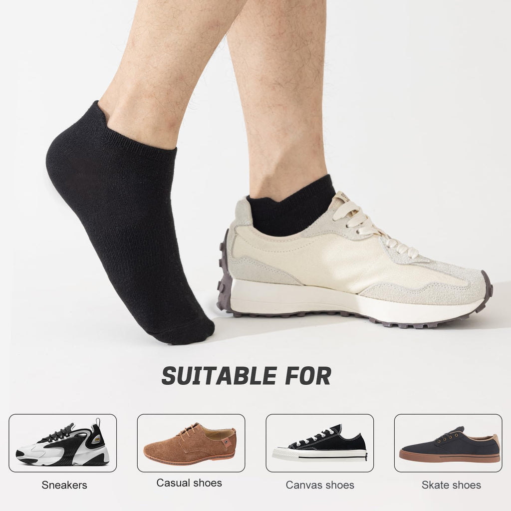 Ankle Socks for Men, 6 Pairs, Bamboo Rayon Breathable Low Cut K476