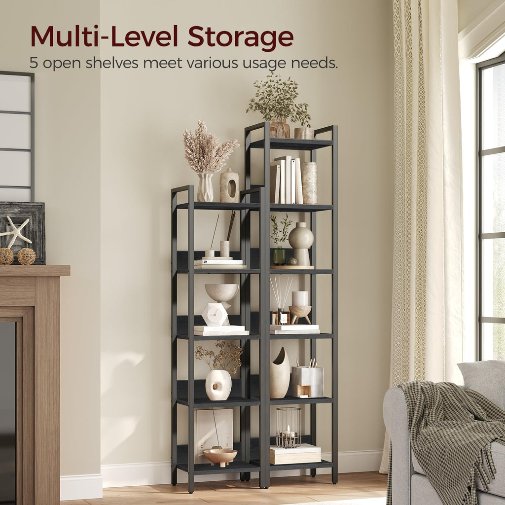 5-Tier Black Bookshelf E509193