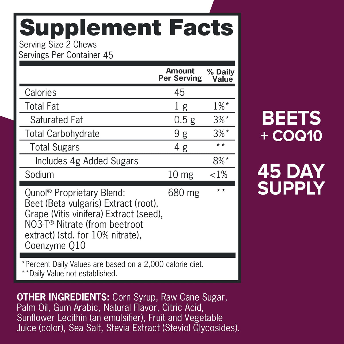 Beet Root Chews with CoQ10, 90ct W853