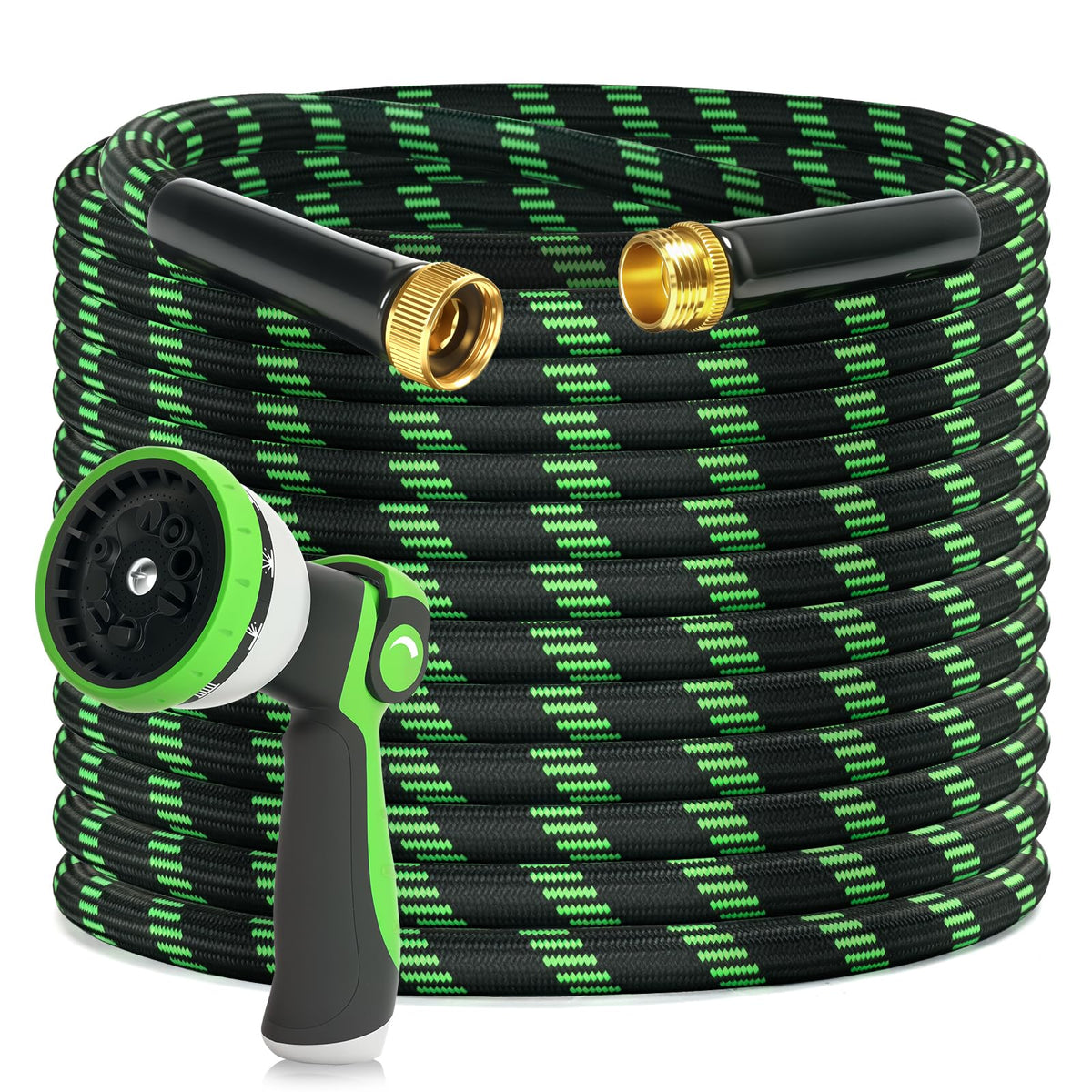 100ft Flexible Non-Expandable Garden Hose with 3/4" Brass Fittings M632329