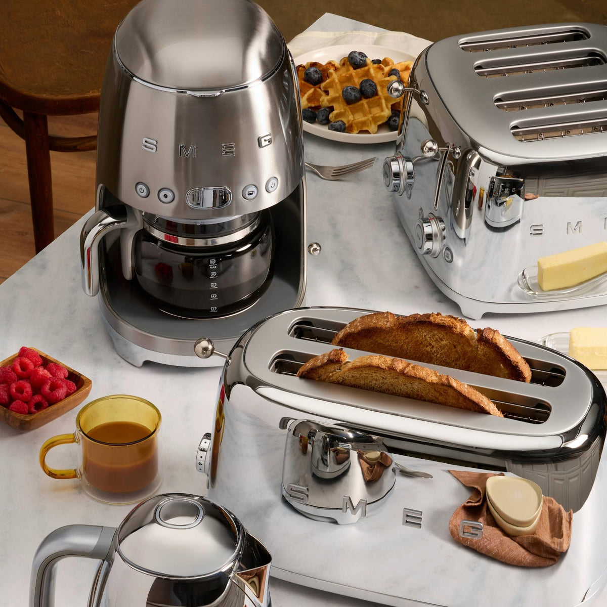 10-Cup Drip Coffee Maker & 2-Slice Toaster Set Stainless Steel F6213