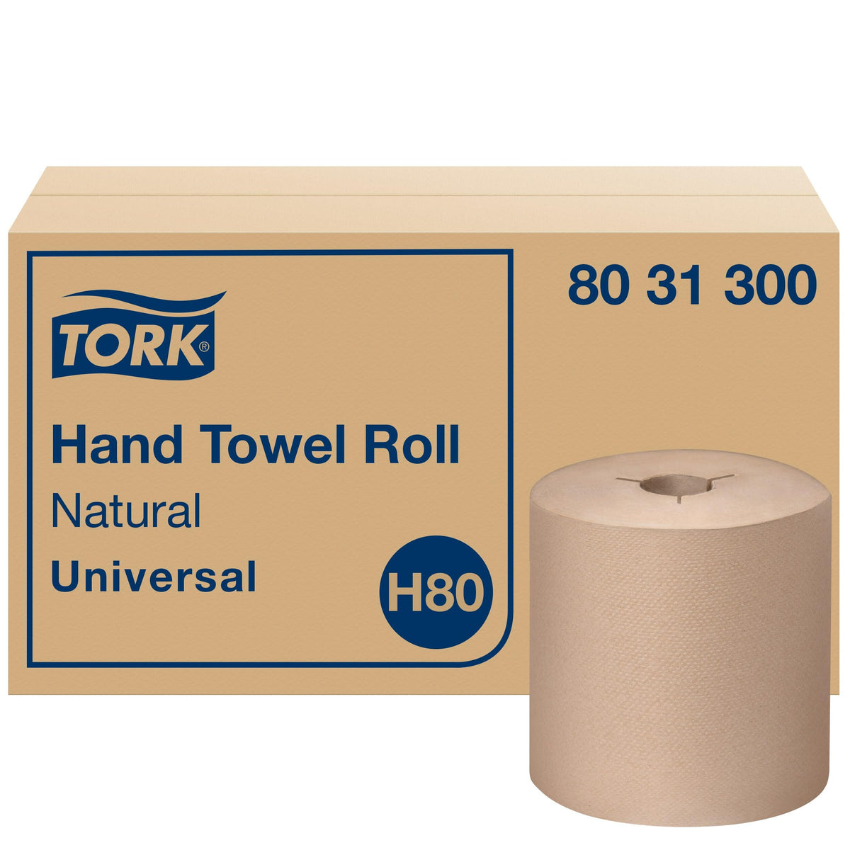 Natural Recycled Fiber Hand Towel Roll, 6 Rolls Z70762