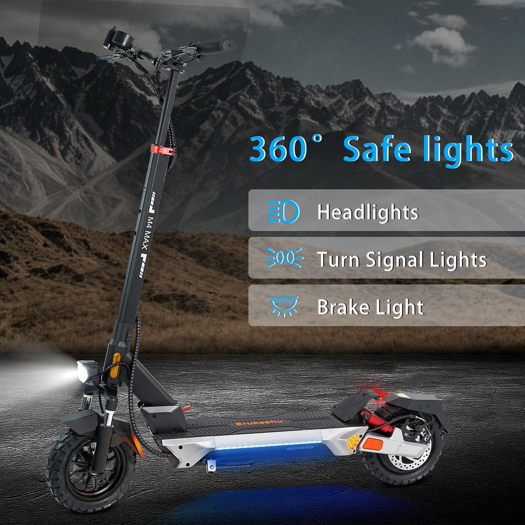 Electric Scooter 1600/4000/6000W Motor 50 Miles Range 10" Off Road Tire Folding E-Scooter with Detachable Seat Y825