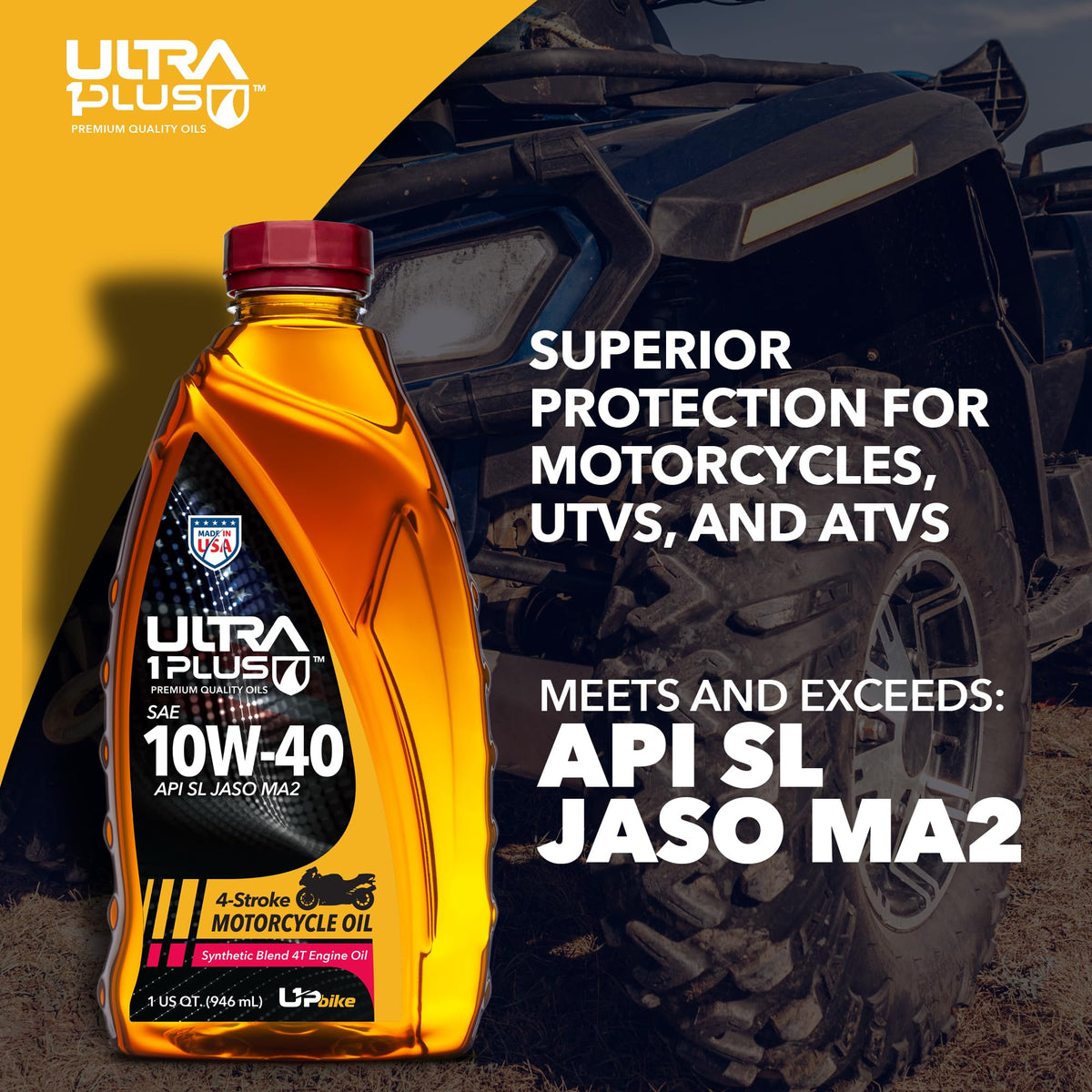 10W-40 Synthetic Blend Motorcycle Motor Oil 12 Quarts N469641
