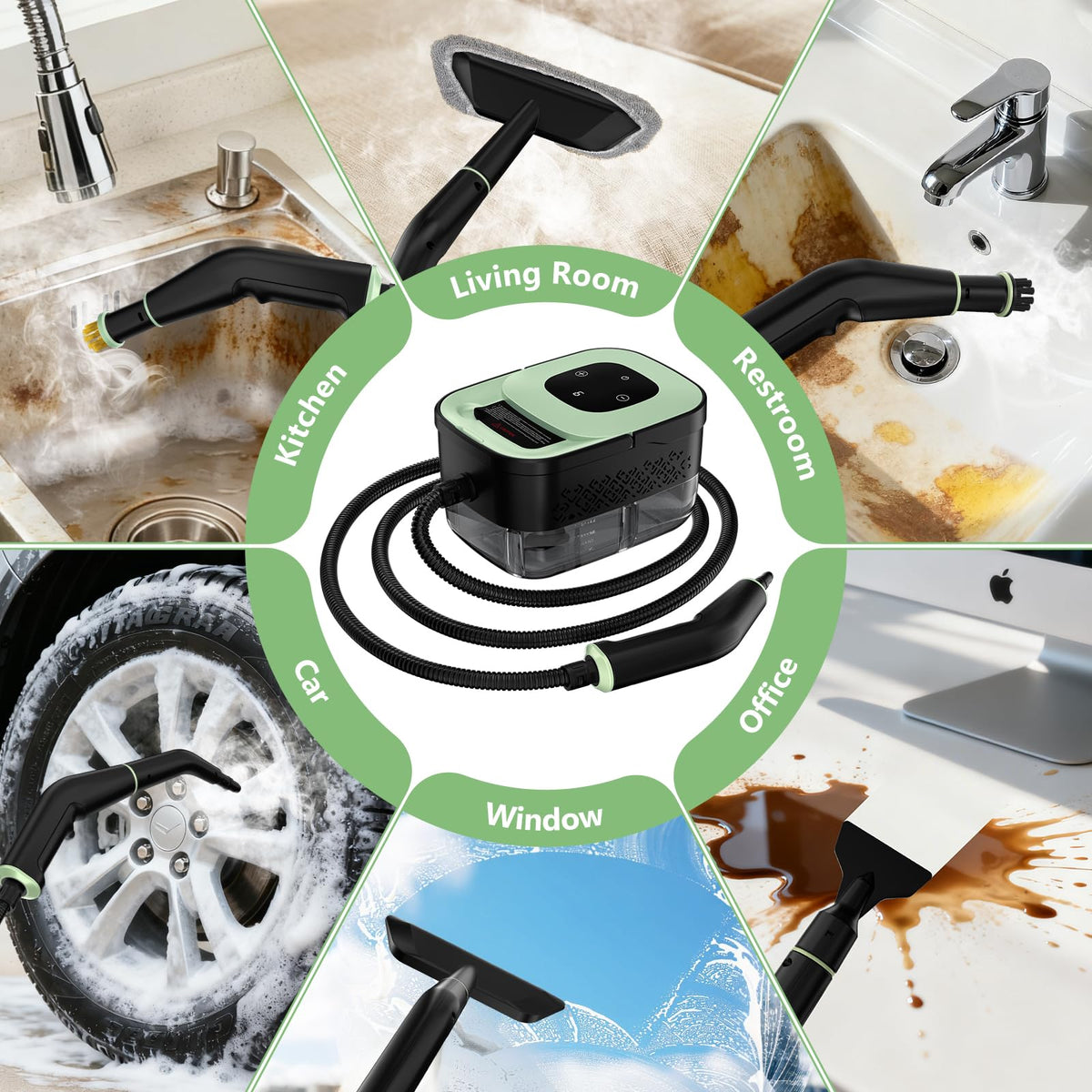 Portable Handheld Steam Cleaner with 16pcs Accessories U359088