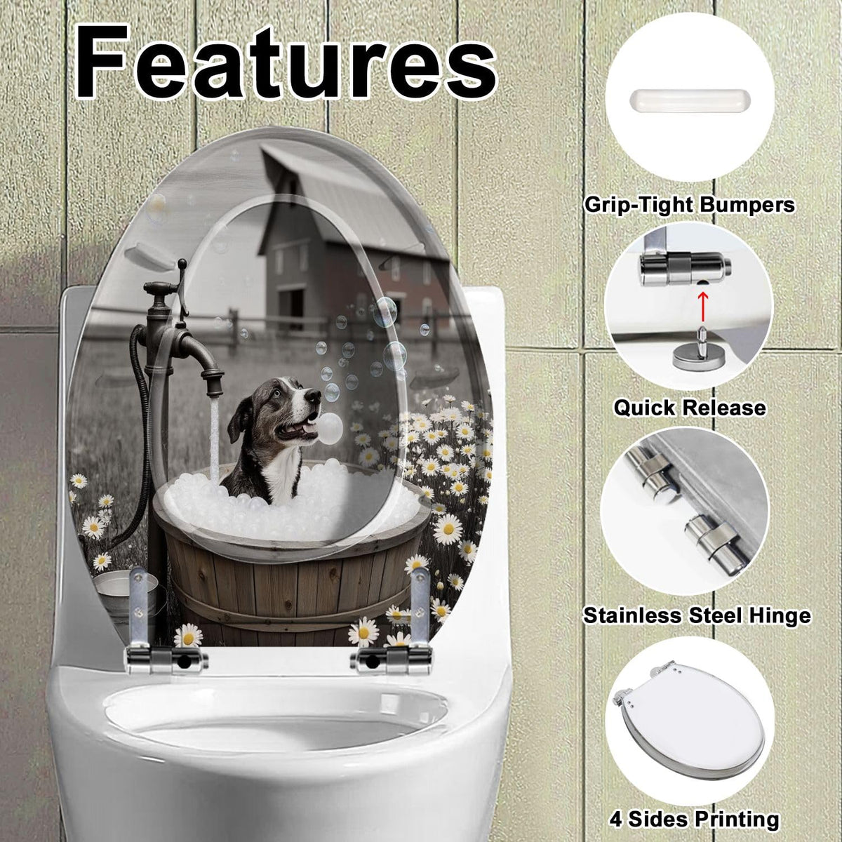 Elongated Slow Close Resin Toilet Seat E264504