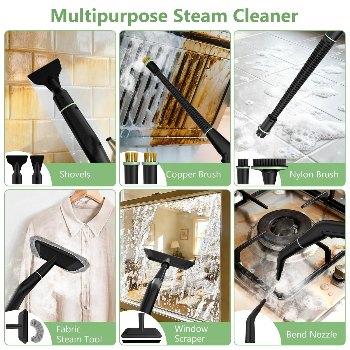 Portable Handheld Steam Cleaner with 16pcs Accessories U359088