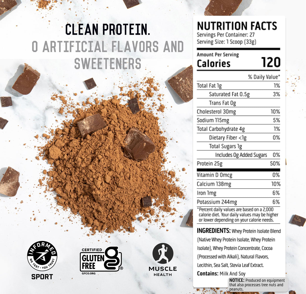 Chocolate Whey Protein Powder 2 lb D14561