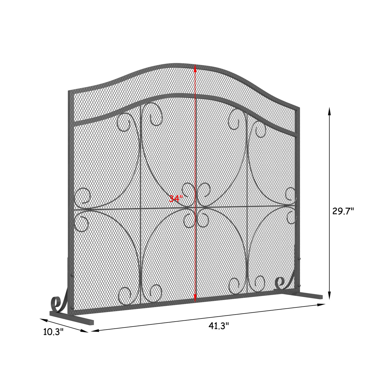 Black Metal Fireplace Screen Q26514