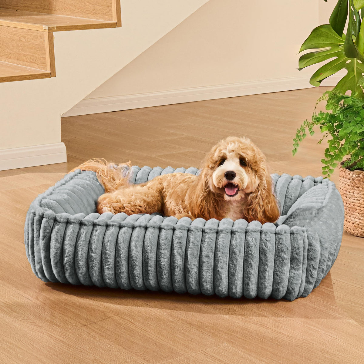 Small Dog Bed Calming Cat Bed 20’’x16’’ Sage Grey N6877
