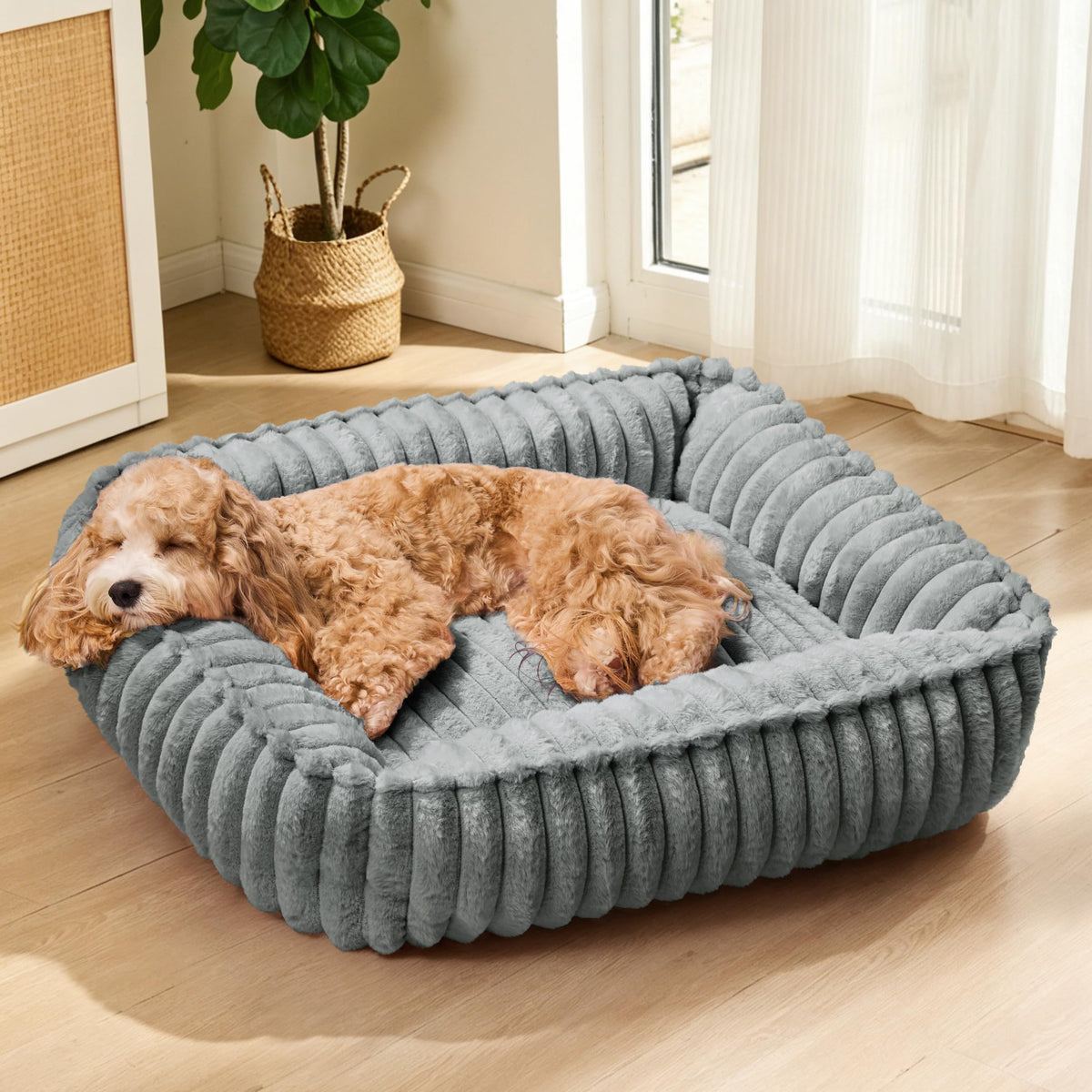 Small Dog Bed Calming Cat Bed 20’’x16’’ Sage Grey N6877